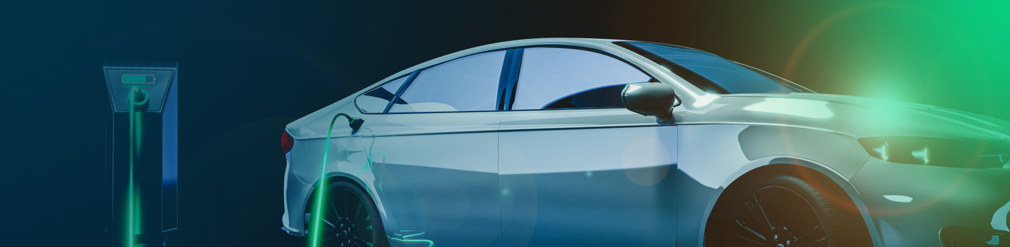 Elektroauto wird an einer Ladestation geladen