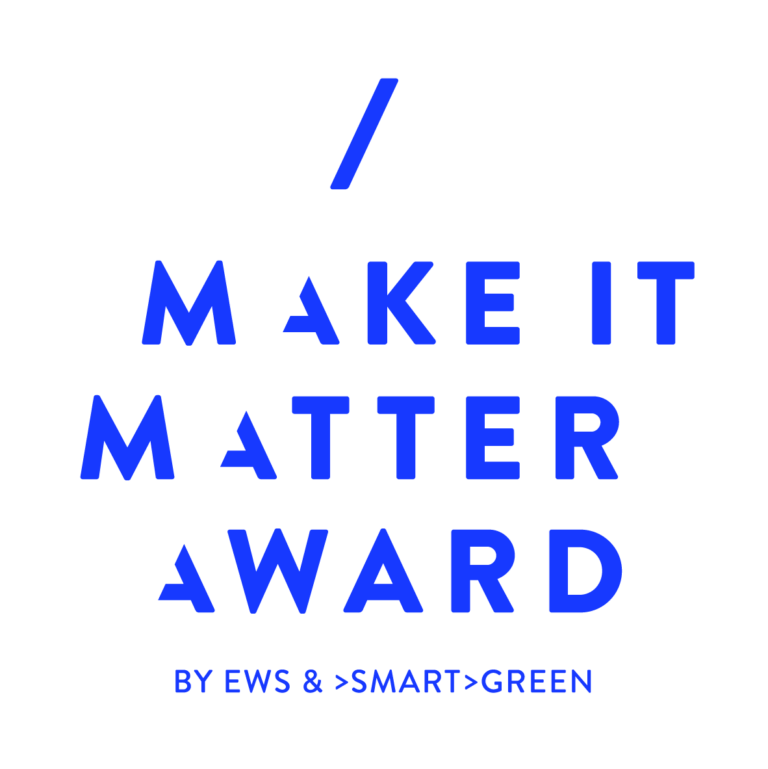 Make it matter award Logo mit Hinweiß:"by EWS & Smart Green"