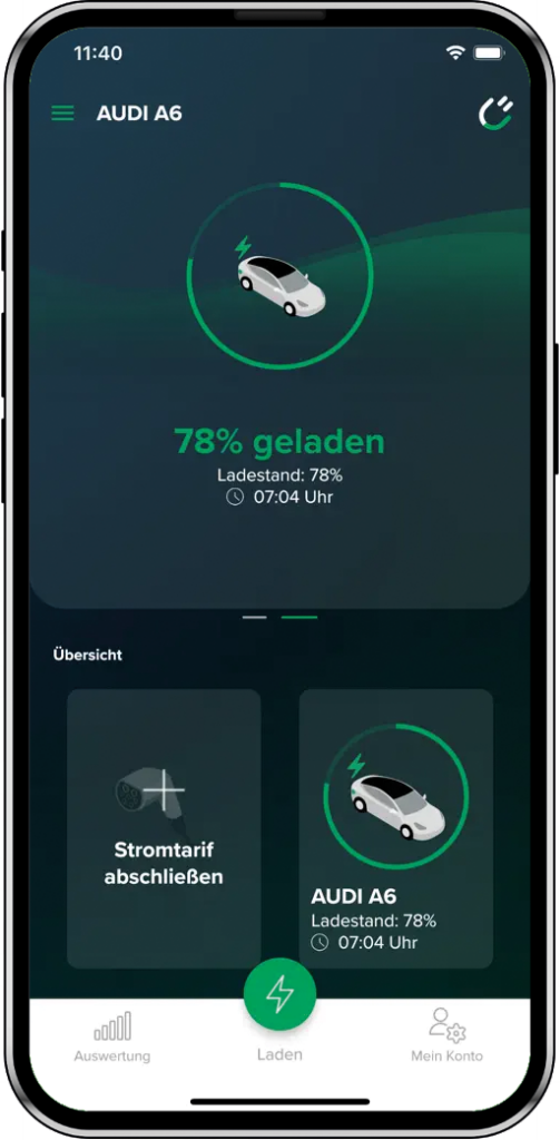 Rabot Charge App, um den Verbrauch und deine Stromkosten zu verwalten sowie um dein Elektroauto smart zu laden.