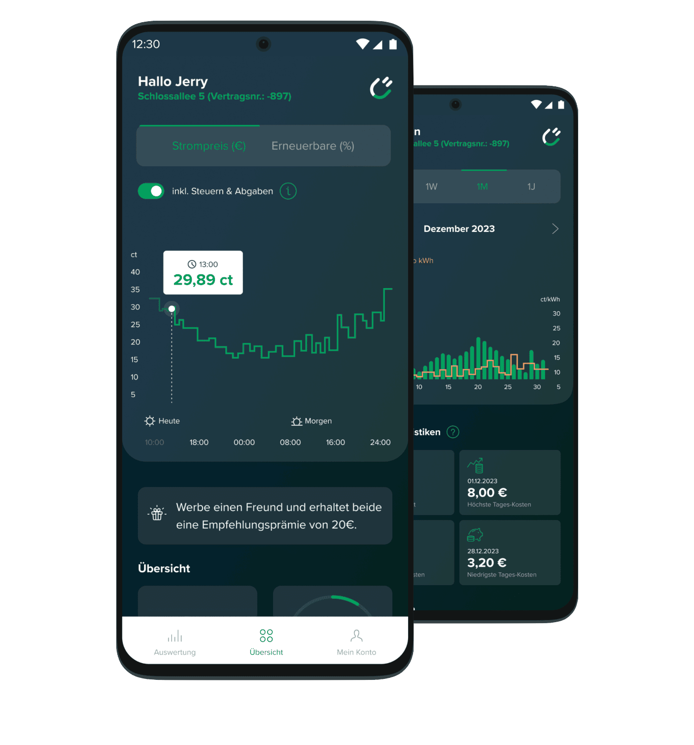 Mockup von Rabot Energy App