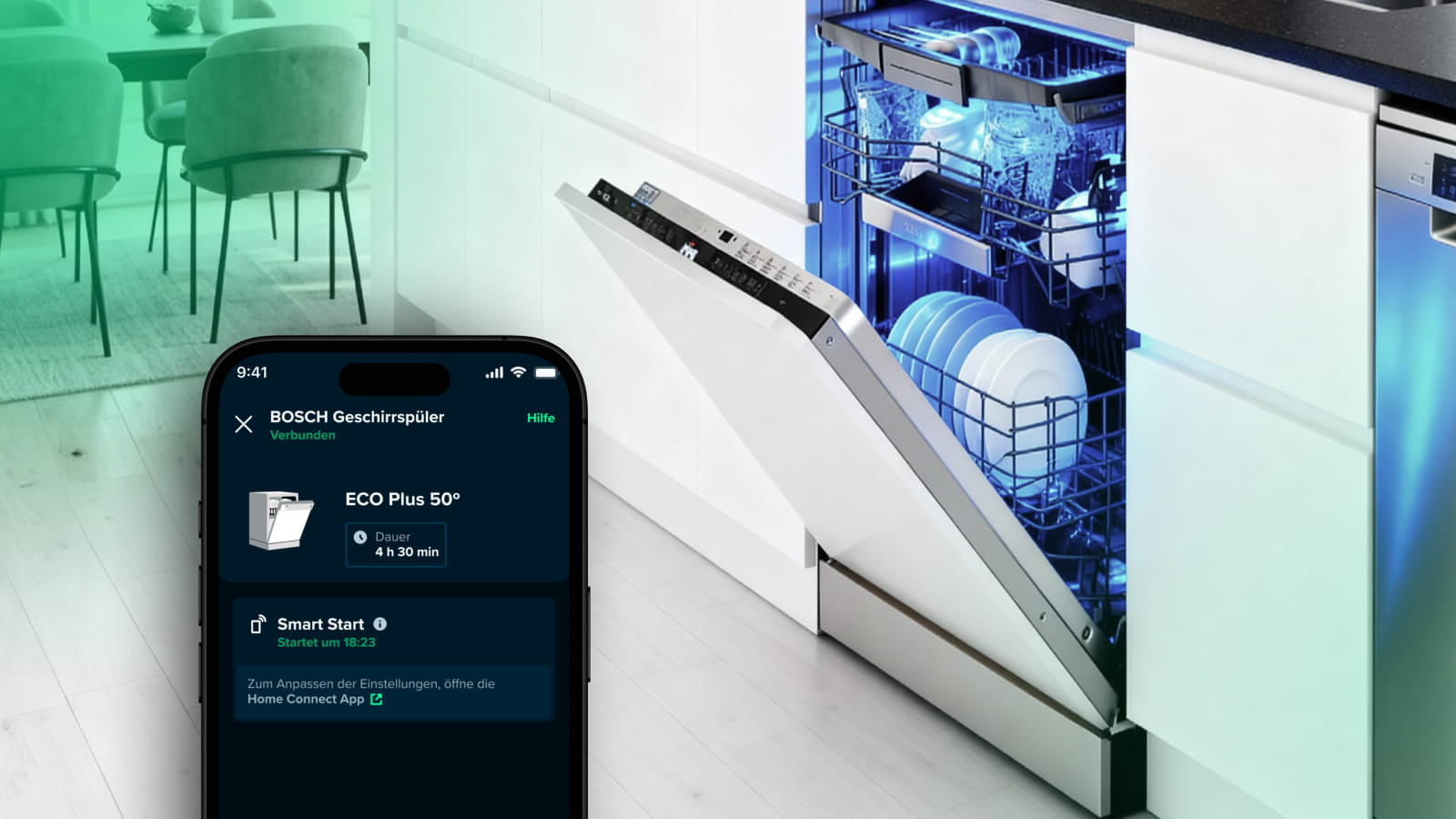Smart Start einrichten, So startet dein Geschirrspüler automatisch BSH Rabot Energy